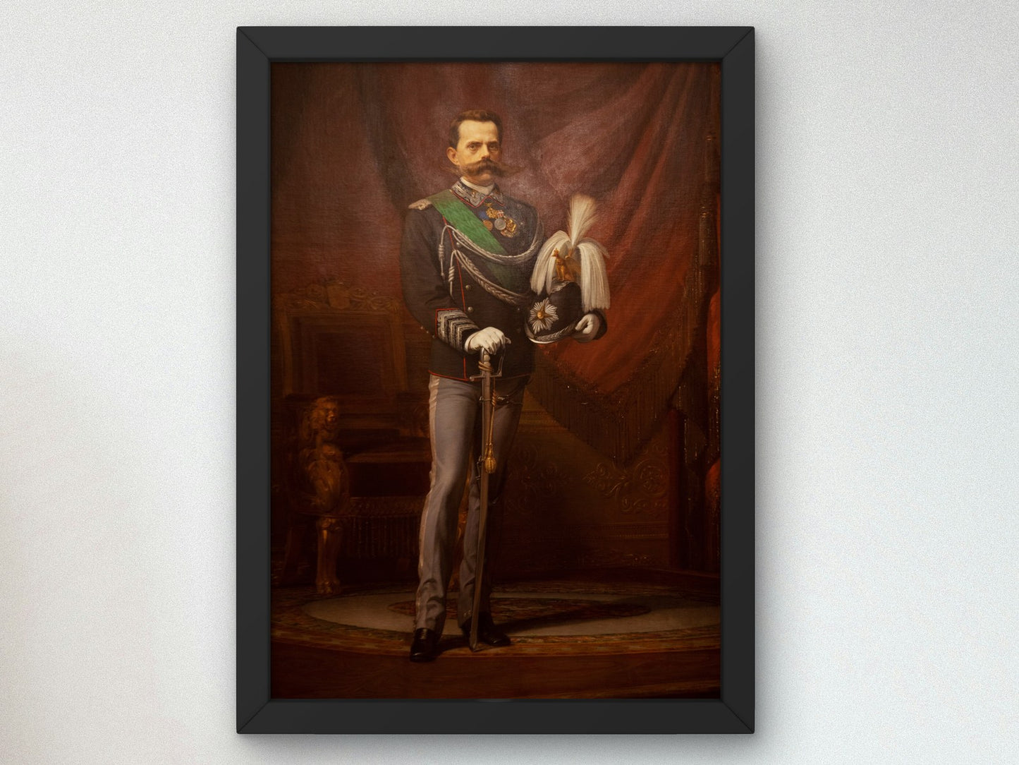 Umberto I King of Italy by Eleuterio Pagliano 1901, Wall Art Print, Fine Art Reproduction, Museum Quality Decor, Poster