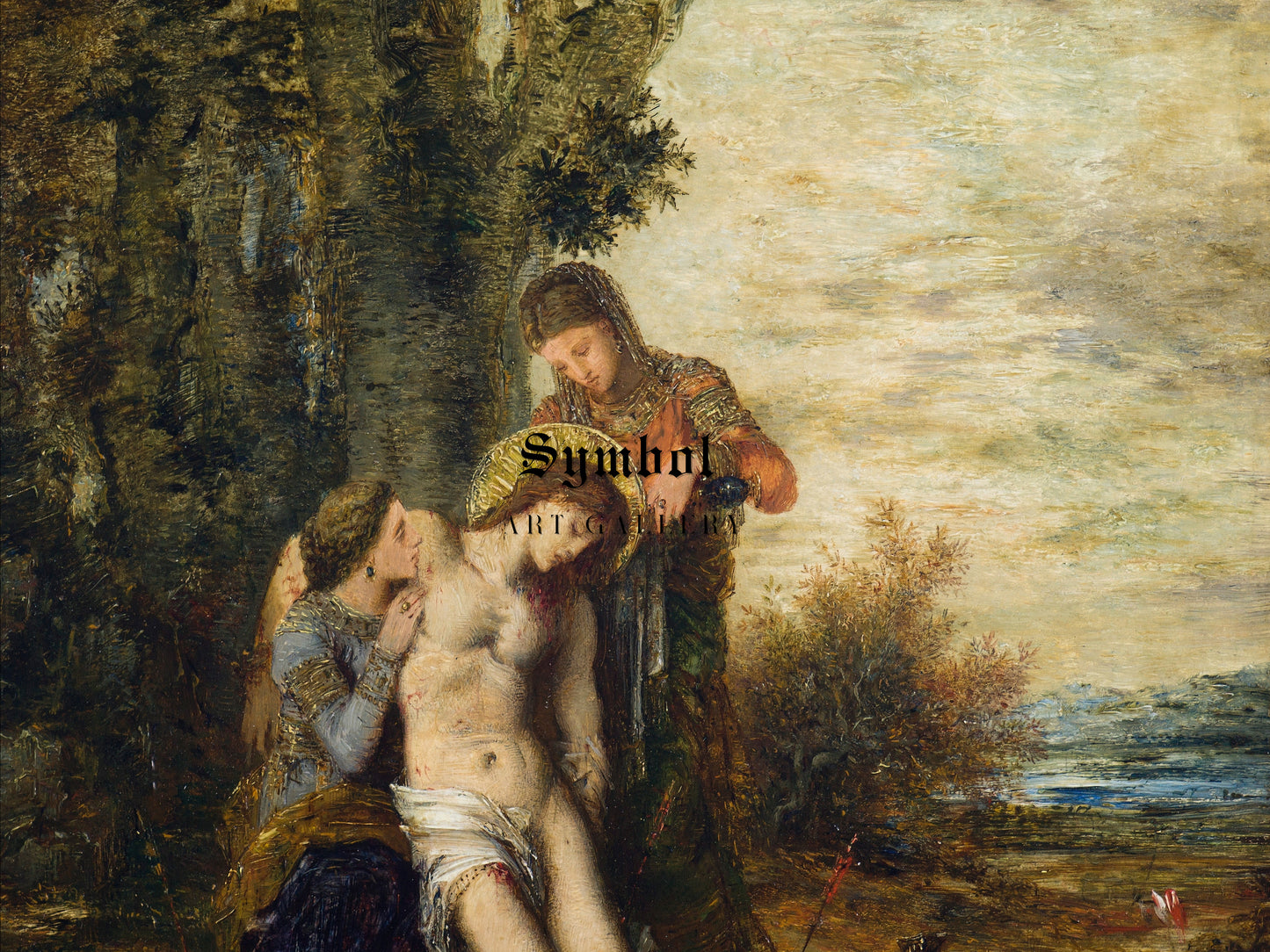 The Martyred Saint Sebastian by Gustave Moreau 1869, Wall Art Print, Fine Art Reproduction, Museum Quality Decor, Poster