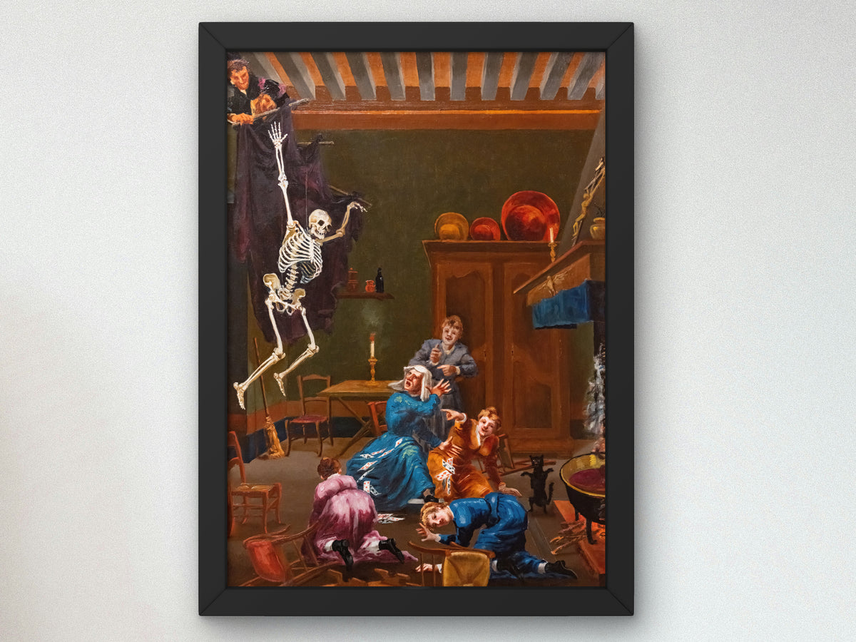 Trick a Witch by Jean Baptiste Cariven, Wall Art Print, Fine Art Reproduction, Museum Quality Decor, Poster