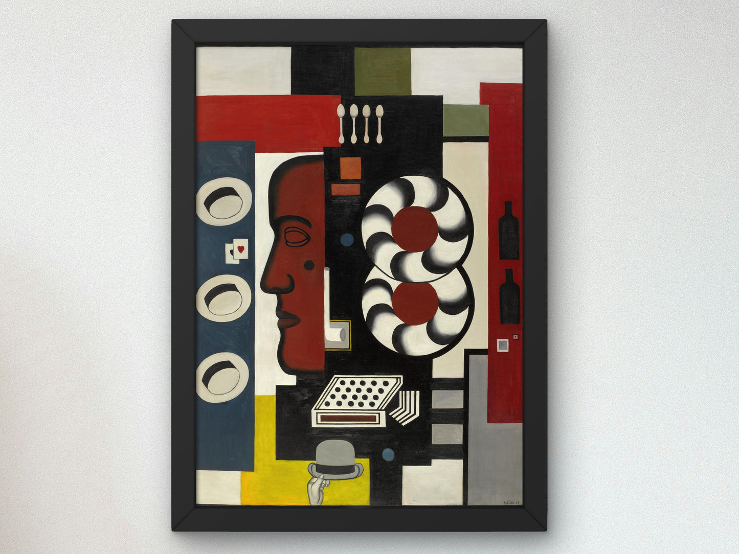 Composition with Hand and Hats by Fernand Léger 1927, Wall Art Print, Fine Art Reproduction, Museum Quality Decor, Poster