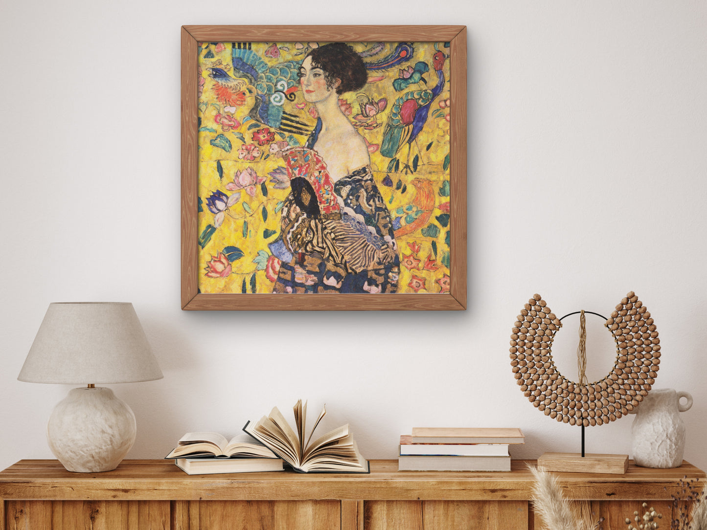 Woman with Fan by Gustav Klimt 1917, Wall Art Print, Fine Art Reproduction, Museum Quality Decor, Poster