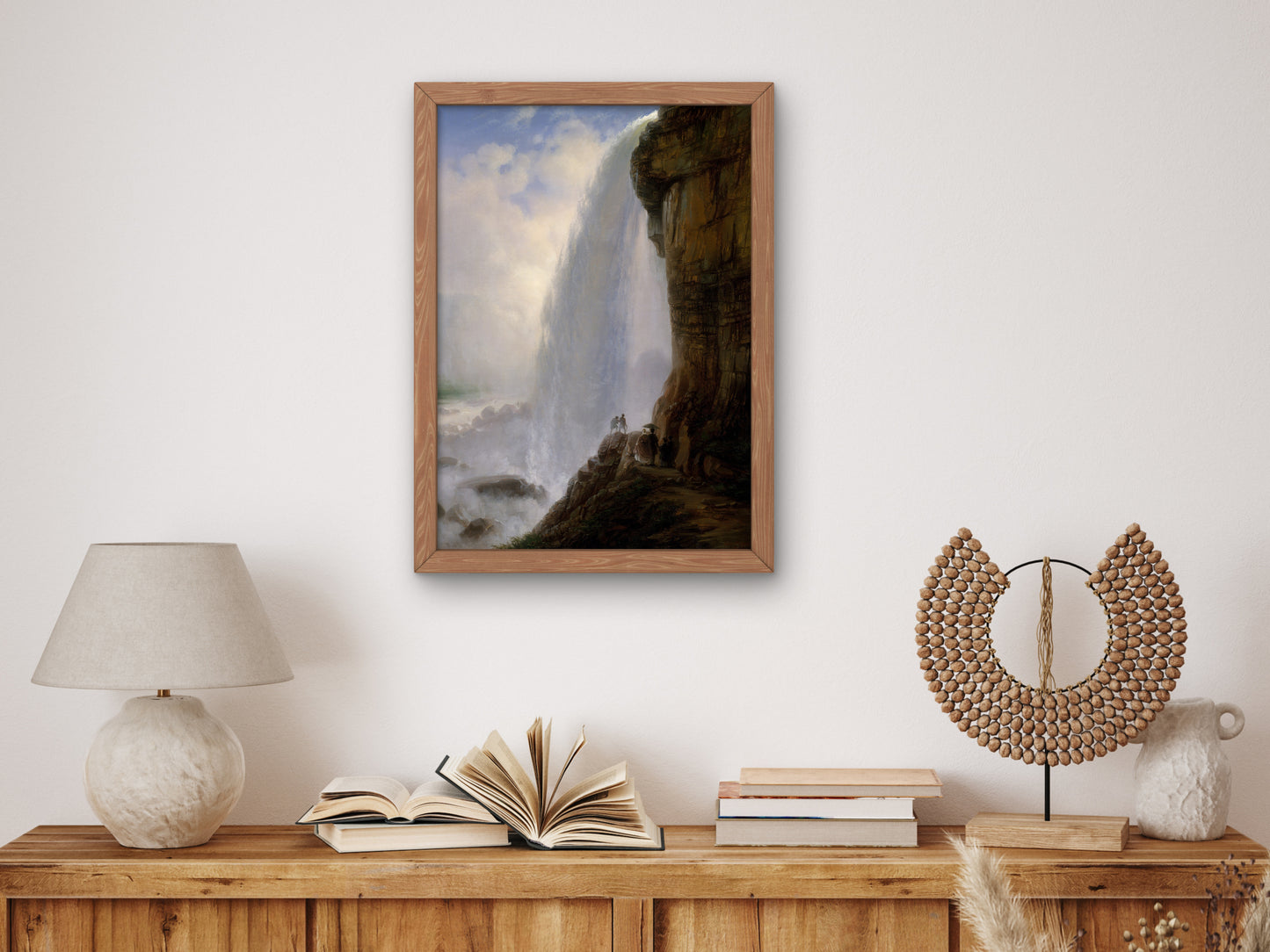 Underneath Niagara Falls by Ferdinand Richardt 1862, Wall Art Print, Fine Art Reproduction, Museum Quality Decor, Poster