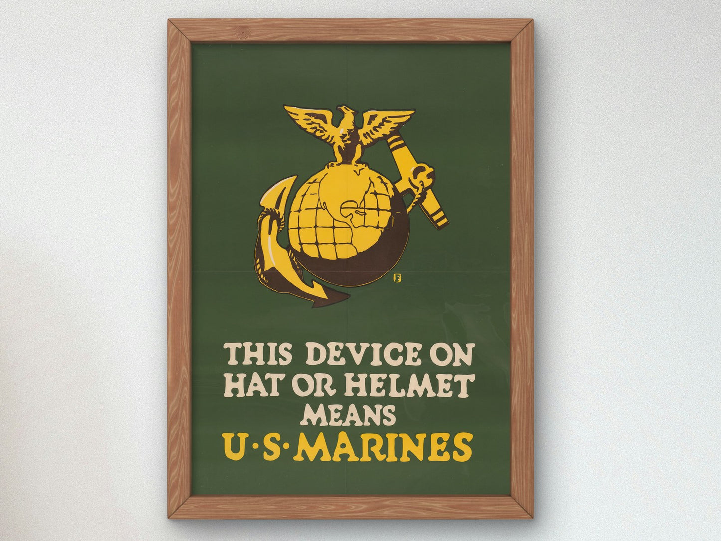 This Device on Hat or Helmet Means U.S. Marines by Charles Buckles Falls 1918, Wall Art Print, Fine Art Reproduction, Museum Quality Decor