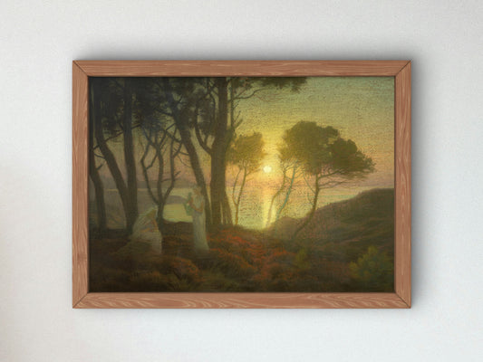 The Lute Player at Dusk by Émile René Ménard, Wall Art Print, Fine Art Reproduction, Museum Quality Decor, Poster