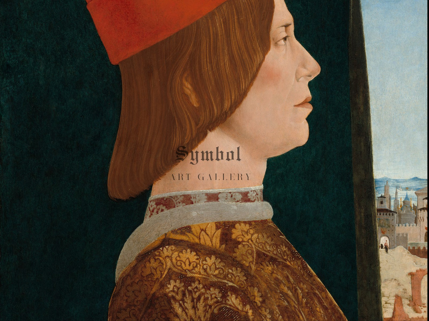 Portrait of Giovanni II Bentivoglio by Ercole de' Roberti 1475, Wall Art Print, Fine Art Reproduction, Museum Quality Decor, Poster