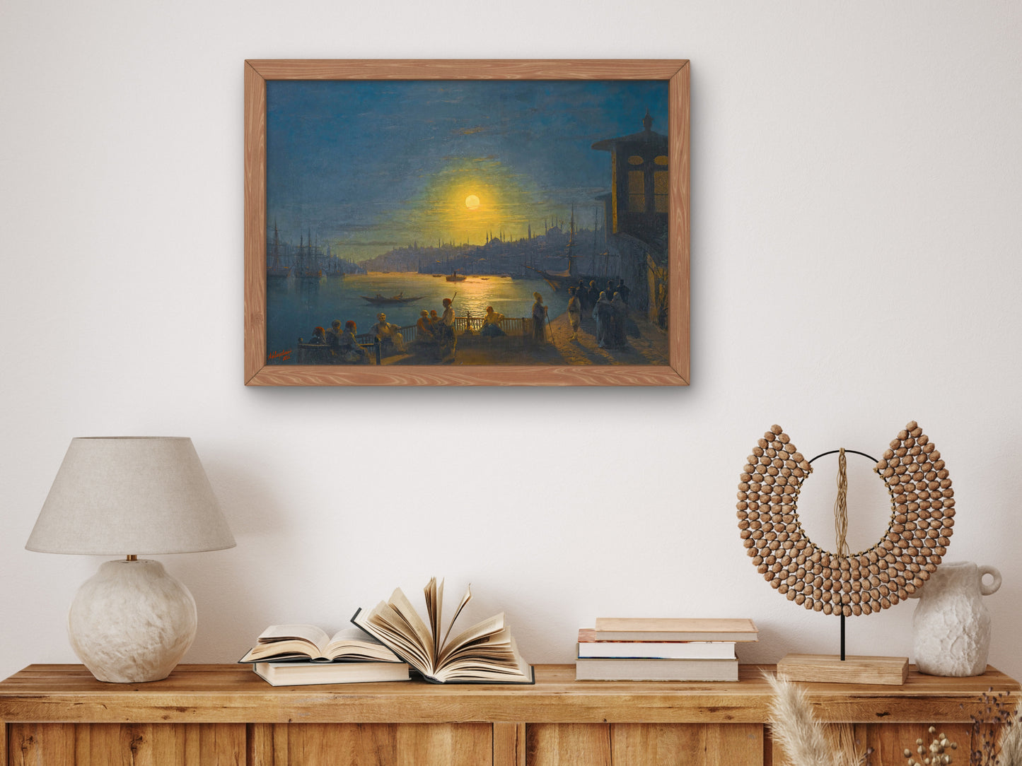 Moonrise Over the Golden Horn by Ivan Konstantinovich Aivazovsky 1886, Wall Art Print, Fine Art Reproduction, Museum Quality Decor, Poster