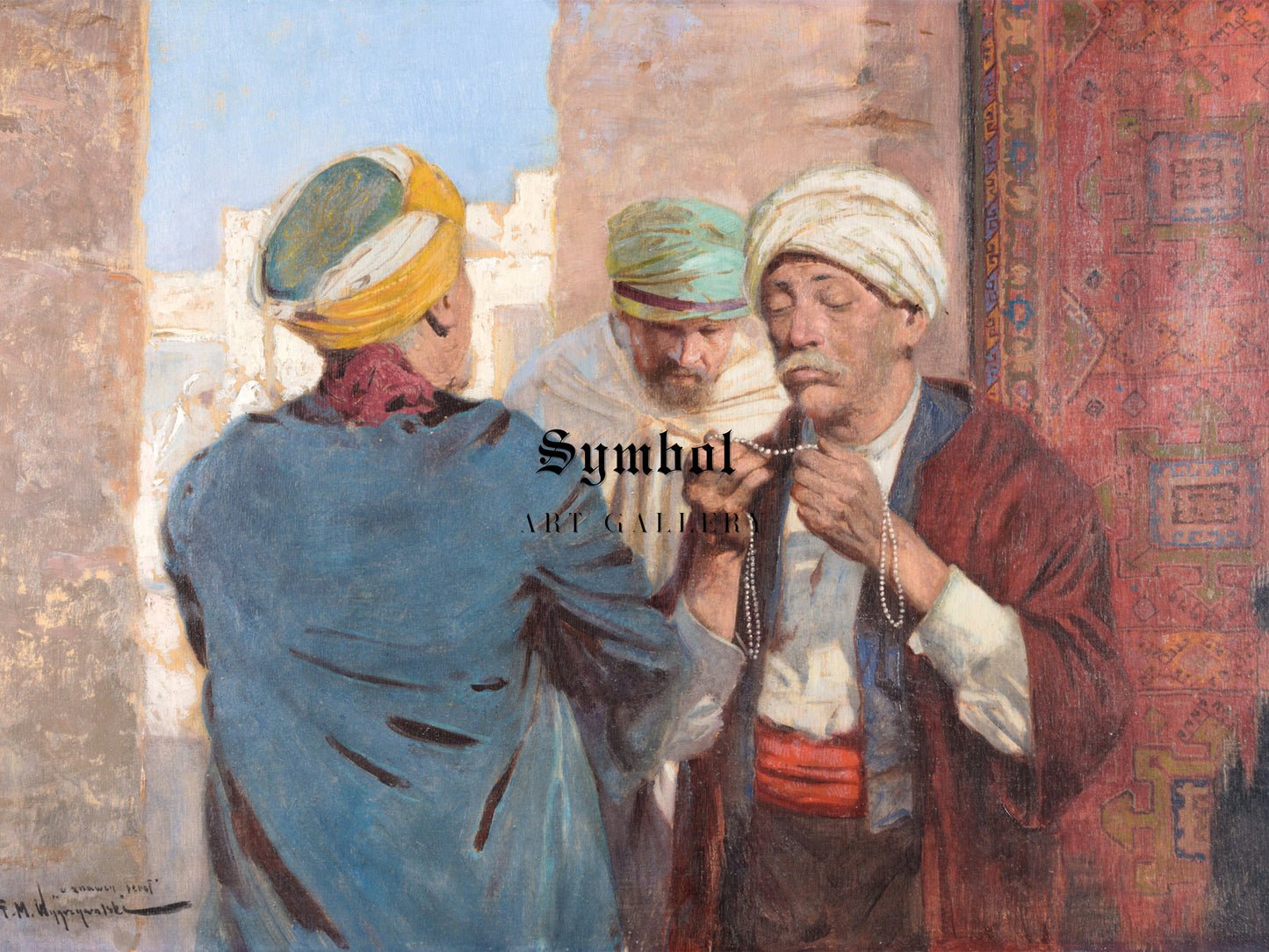 At the Pearl Connoisseur by Feliks Michał Wygrzywalski 1891, Wall Art Print, Fine Art Reproduction, Museum Quality Decor, Poster