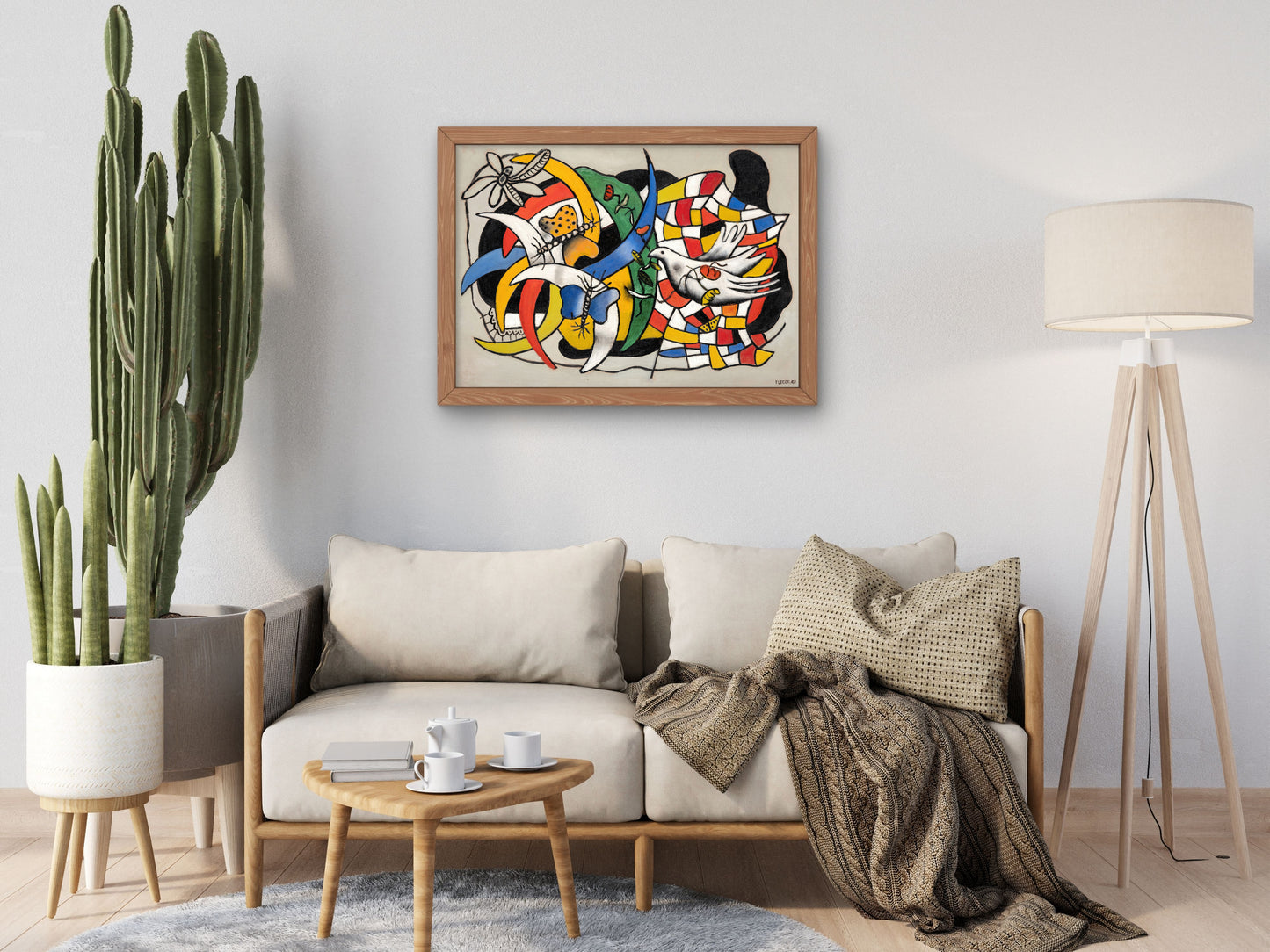 Bird and Two Butterflies, Summer Day by Fernand Léger 1948, Wall Art Print, Fine Art Reproduction, Museum Quality Decor, Poster