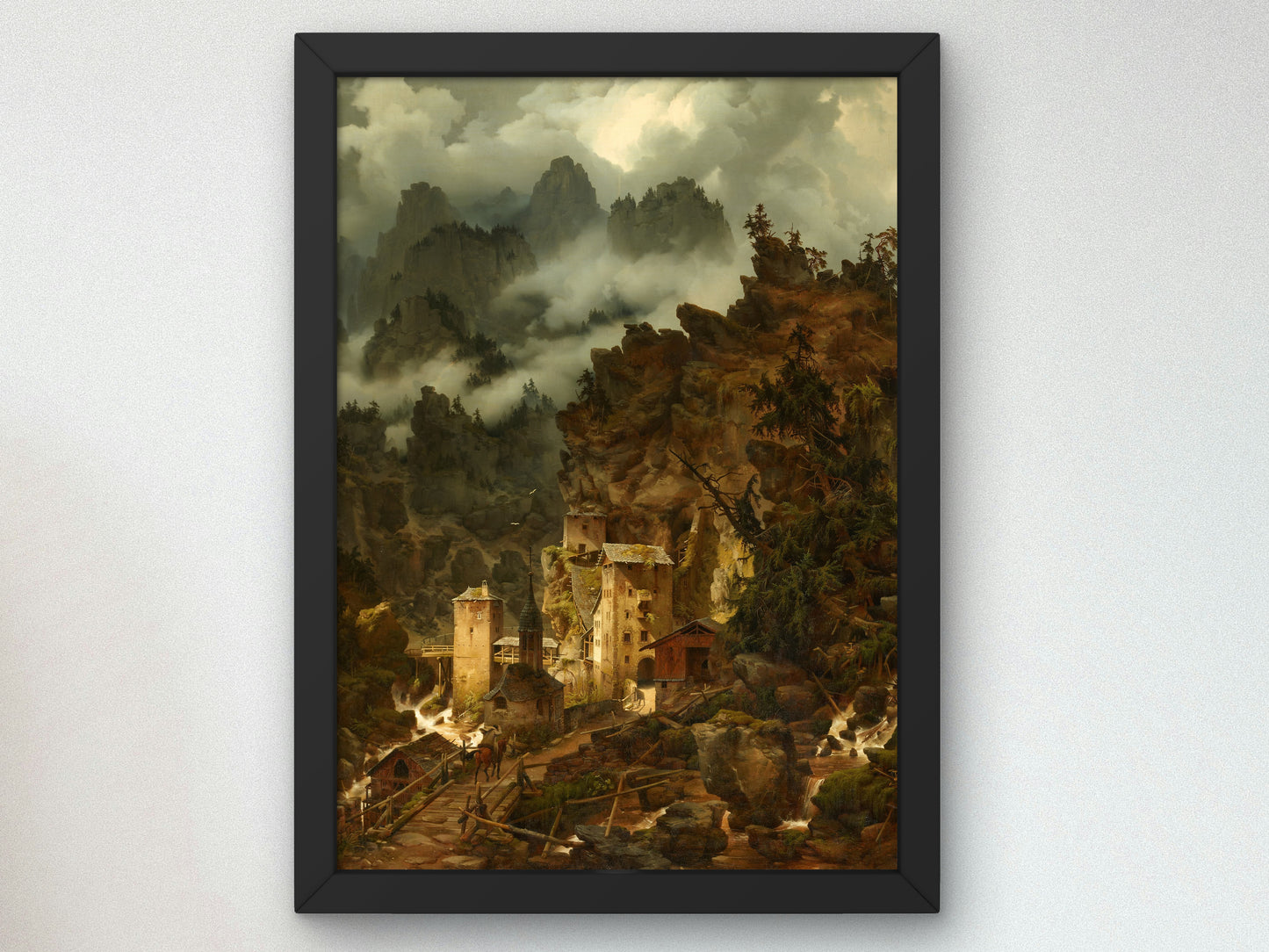 The Finstermunz Pass in Tyrol by Karl Eduard Biermann 1830, Wall Art Print, Fine Art Reproduction, Museum Quality Decor, Poster