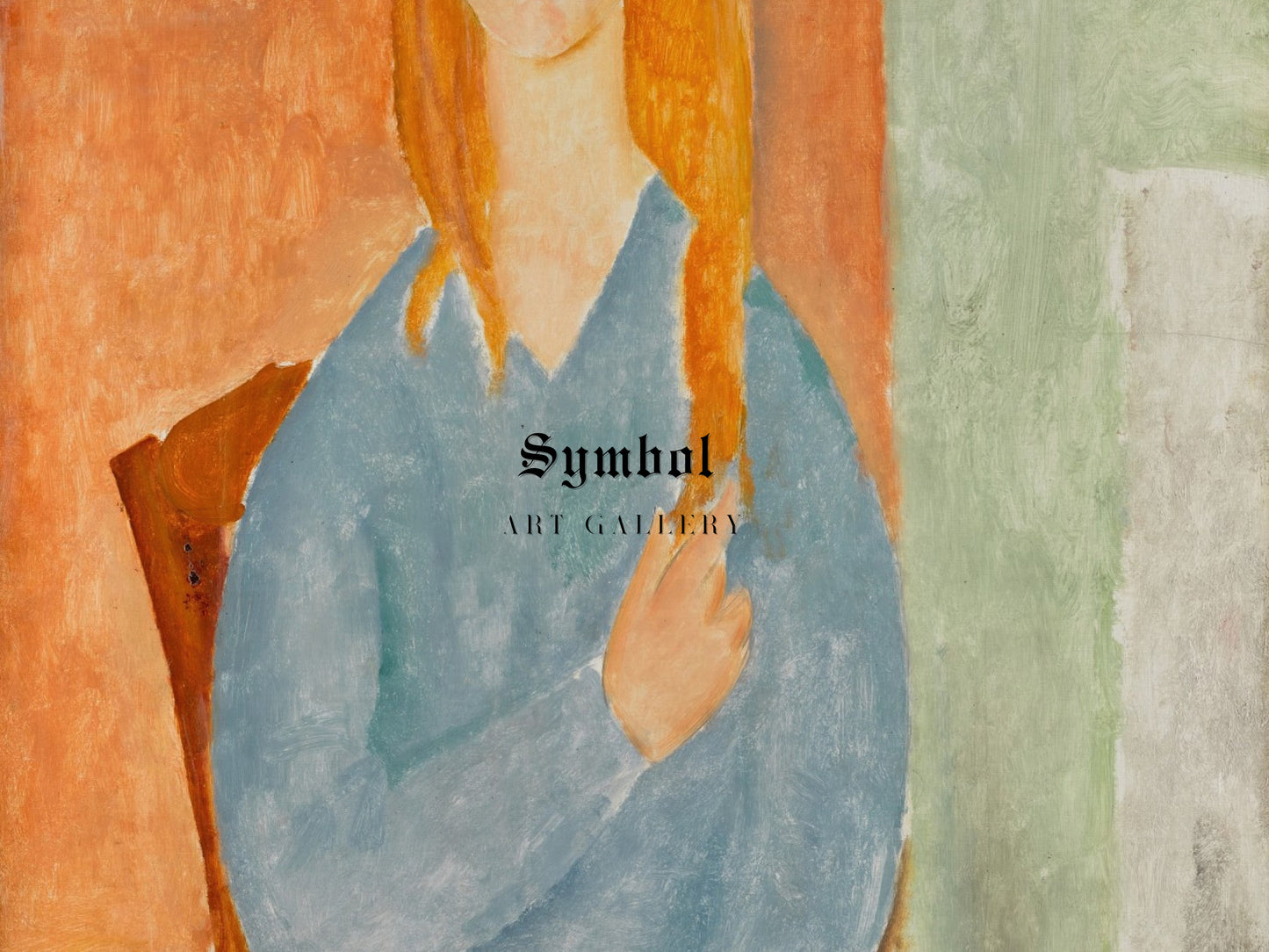 Young Girl in Blue by Amedeo Modigliani 1919, Wall Art Print, Fine Art Reproduction, Museum Quality Decor, Poster