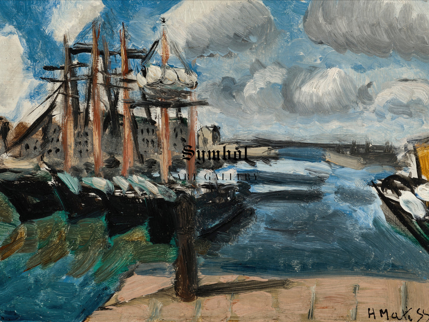 Port of Cherbourg by Henri Matisse 1918, Wall Art Print, Fine Art Reproduction, Museum Quality Decor, Poster