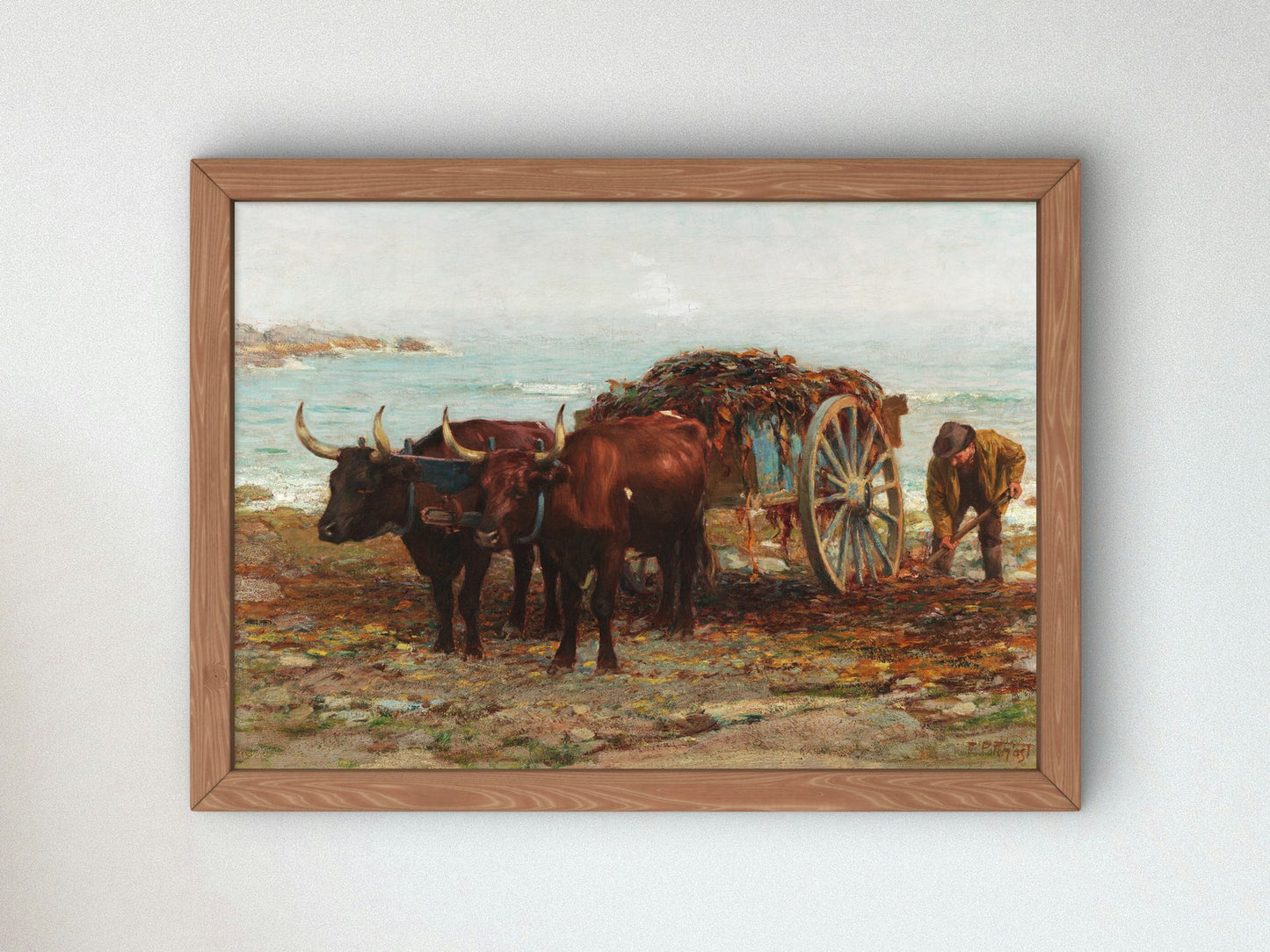 Gathering Seaweed by Edward Henry Potthast 1905, Wall Art Print, Fine Art Reproduction, Museum Quality Decor, Poster