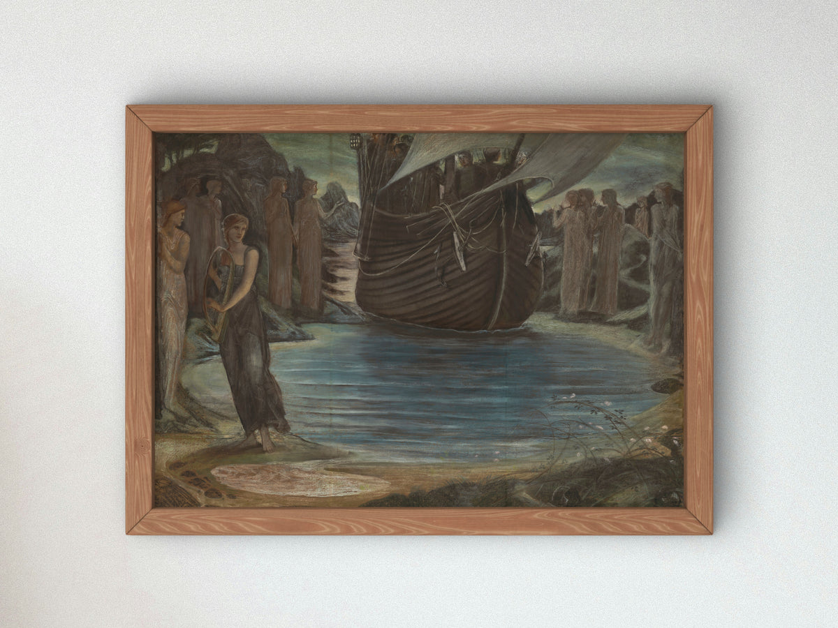 The Sirens Composition Study by Edward Burne Jones, Wall Art Print, Fine Art Reproduction, Museum Quality Decor, Poster