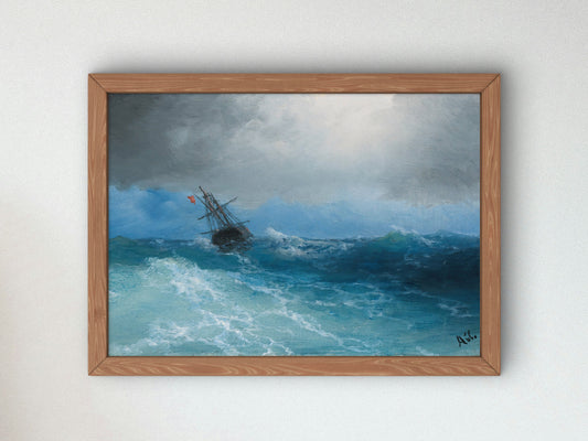 Gathering Storm by Ivan Konstantinovich Aivazovsky 1899, Wall Art Print, Fine Art Reproduction, Museum Quality Decor, Poster