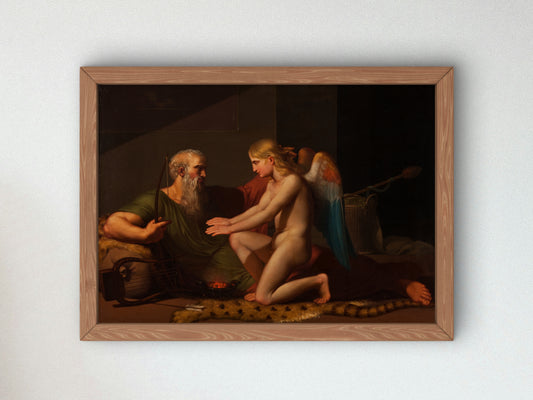 Cupid Received by Anacreon by C.F. Høyer 1806, Wall Art Print, Fine Art Reproduction, Museum Quality Decor, Poster