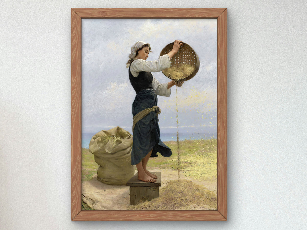 Woman Sifting by François Alfred Delobbe 1882, Wall Art Print, Fine Art Reproduction, Museum Quality Decor, Poster
