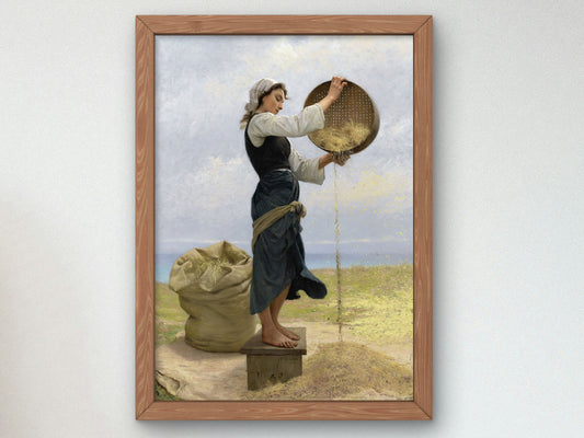 Woman Sifting by François Alfred Delobbe 1882, Wall Art Print, Fine Art Reproduction, Museum Quality Decor, Poster
