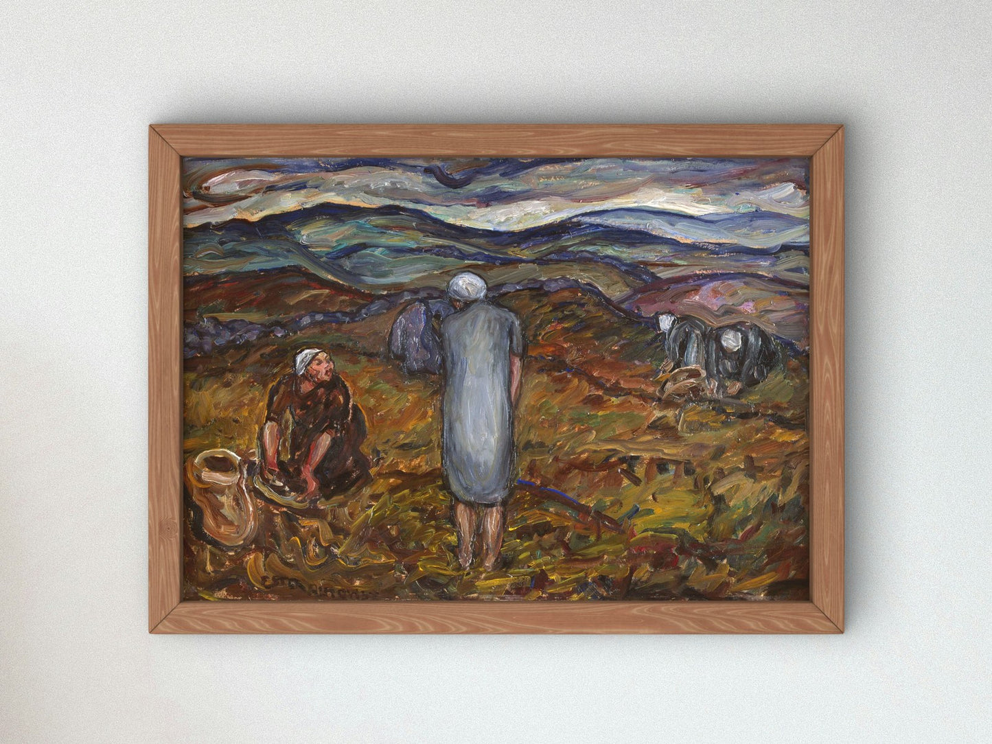 Lingonberry Pickers on the Hallandsåsen by Ester Almqvist 1928, Wall Art Print, Fine Art Reproduction, Museum Quality Decor, Poster