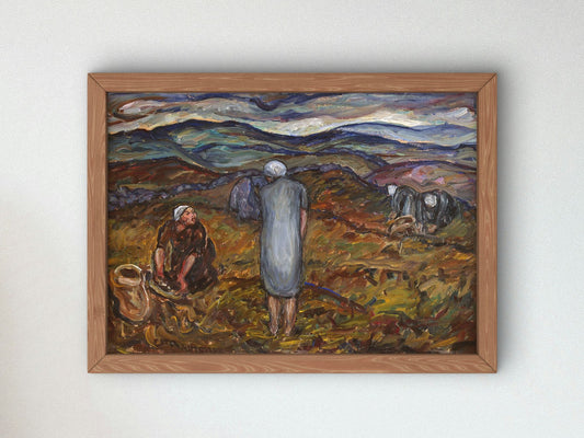 Lingonberry Pickers on the Hallandsåsen by Ester Almqvist 1928, Wall Art Print, Fine Art Reproduction, Museum Quality Decor, Poster
