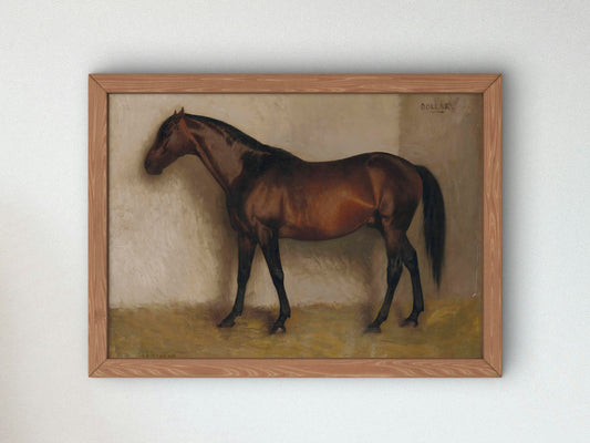 Dollar, a Bay Hunter in a Loose Box by Jean Léon Gérôme 1880, Wall Art Print, Fine Art Reproduction, Museum Quality Decor, Poster