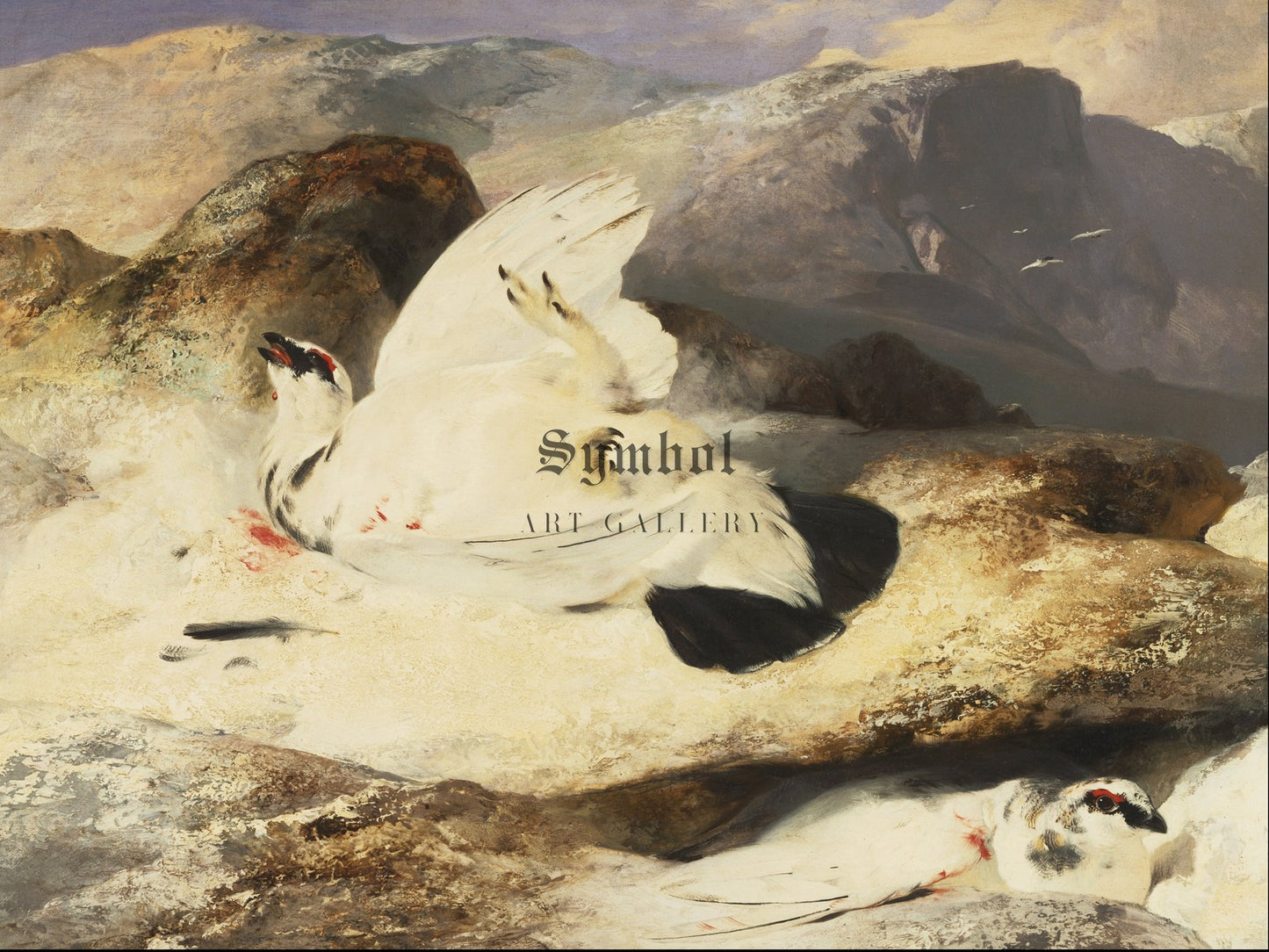 Ptarmigan in a Landscape by Edwin Landseer 1833, Wall Art Print, Fine Art Reproduction, Museum Quality Decor, Poster