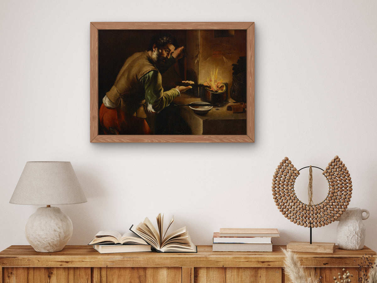 A Silversmith by Mattia Preti, Wall Art Print, Fine Art Reproduction, Museum Quality Decor, Poster