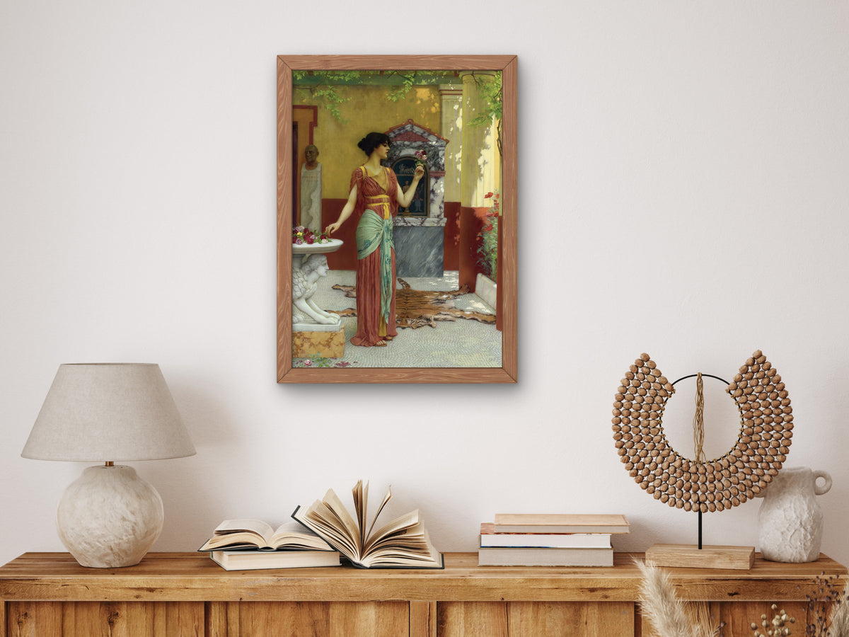 The Bouquet by John William Godward 1899, Wall Art Print, Fine Art Reproduction, Museum Quality Decor, Poster