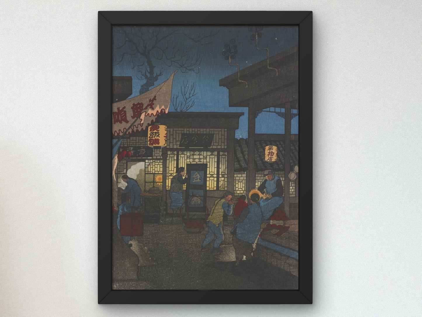 Night Scene Peking by Elizabeth Keith 1922, Wall Art Print, Fine Art Reproduction, Museum Quality Decor, Poster