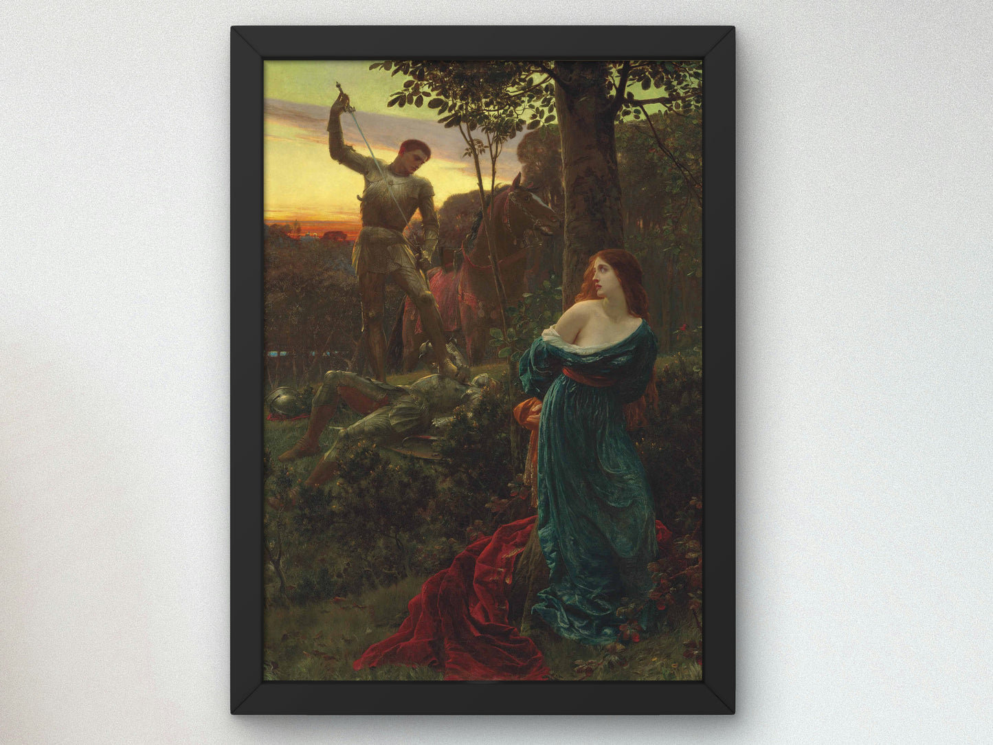Chivalry by Frank Bernard Dicksee 1885, Wall Art Print, Fine Art Reproduction, Museum Quality Decor, Poster