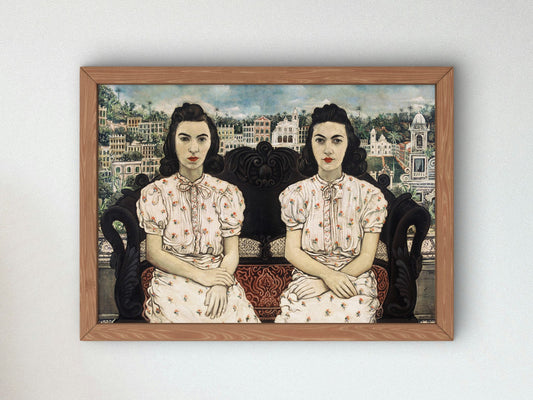 Lea e Maura by Alberto da Veiga Guignard 1940, Wall Art Print, Fine Art Reproduction, Museum Quality Decor, Poster