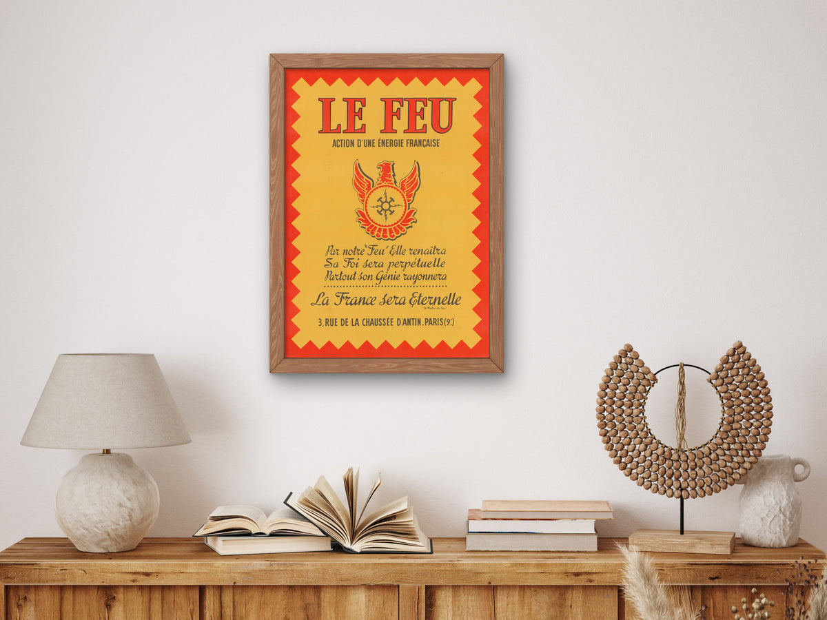 Le Feu by Unknown French Artist 1941, Wall Art Print, Fine Art Reproduction, Museum Quality Decor, Poster