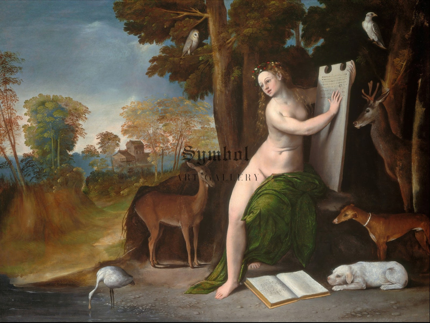 Circe and Her Lovers in a Landscape by Dosso Dossi 1525, Wall Art Print, Fine Art Reproduction, Museum Quality Decor, Poster