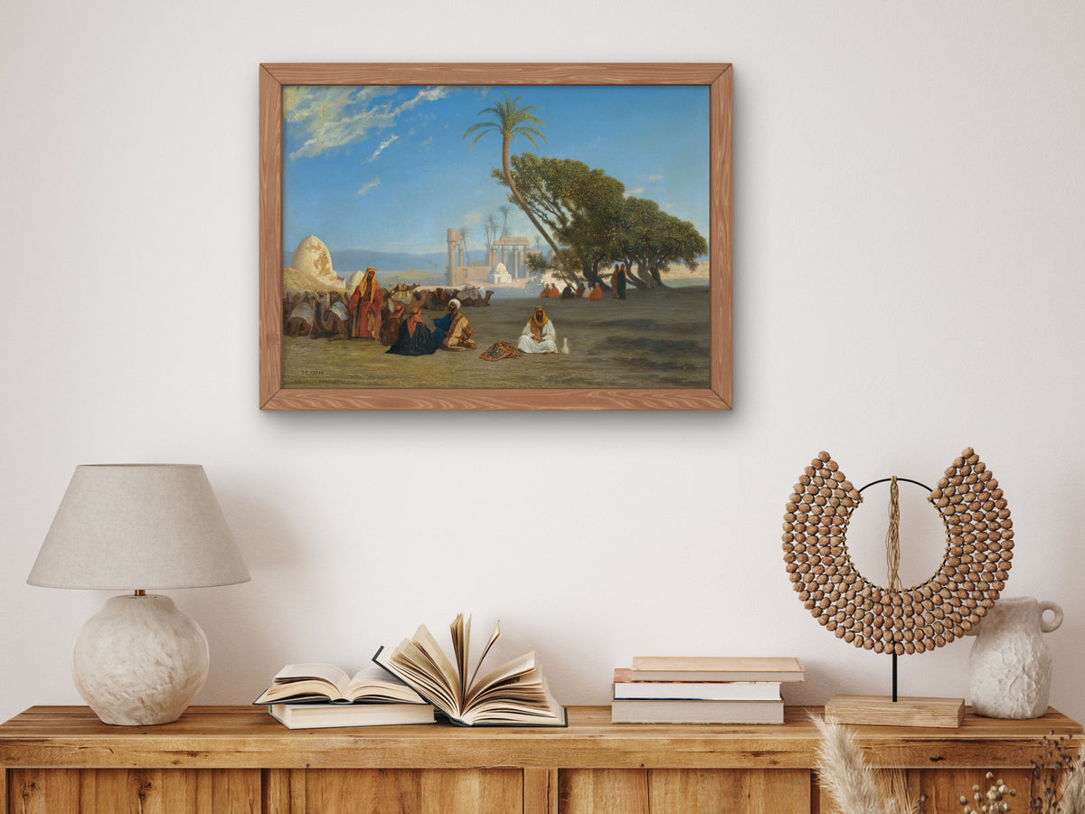 Stop in the Desert by Charles Théodore Frère, Wall Art Print, Fine Art Reproduction, Museum Quality Decor, Poster