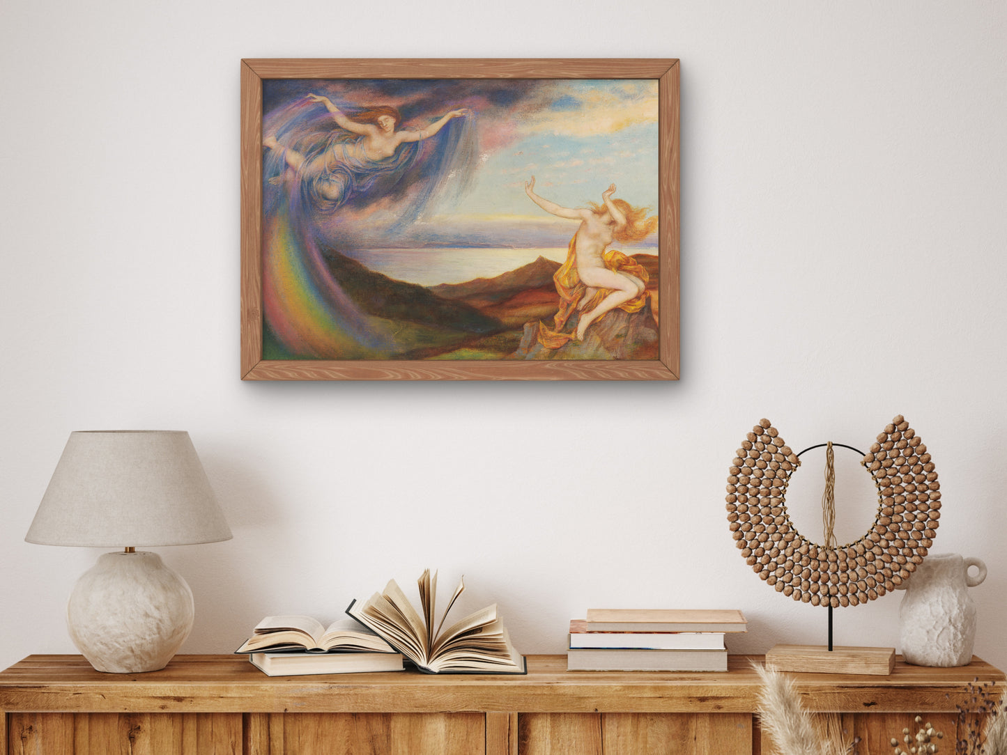 Sunbeam and Summer Shower by Evelyn De Morgan 1910, Wall Art Print, Fine Art Reproduction, Museum Quality Decor, Poster