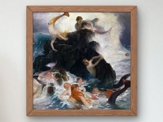 Play of the Nereides by Arnold Böcklin 1886, Wall Art Print, Fine Art Reproduction, Museum Quality Decor, Poster