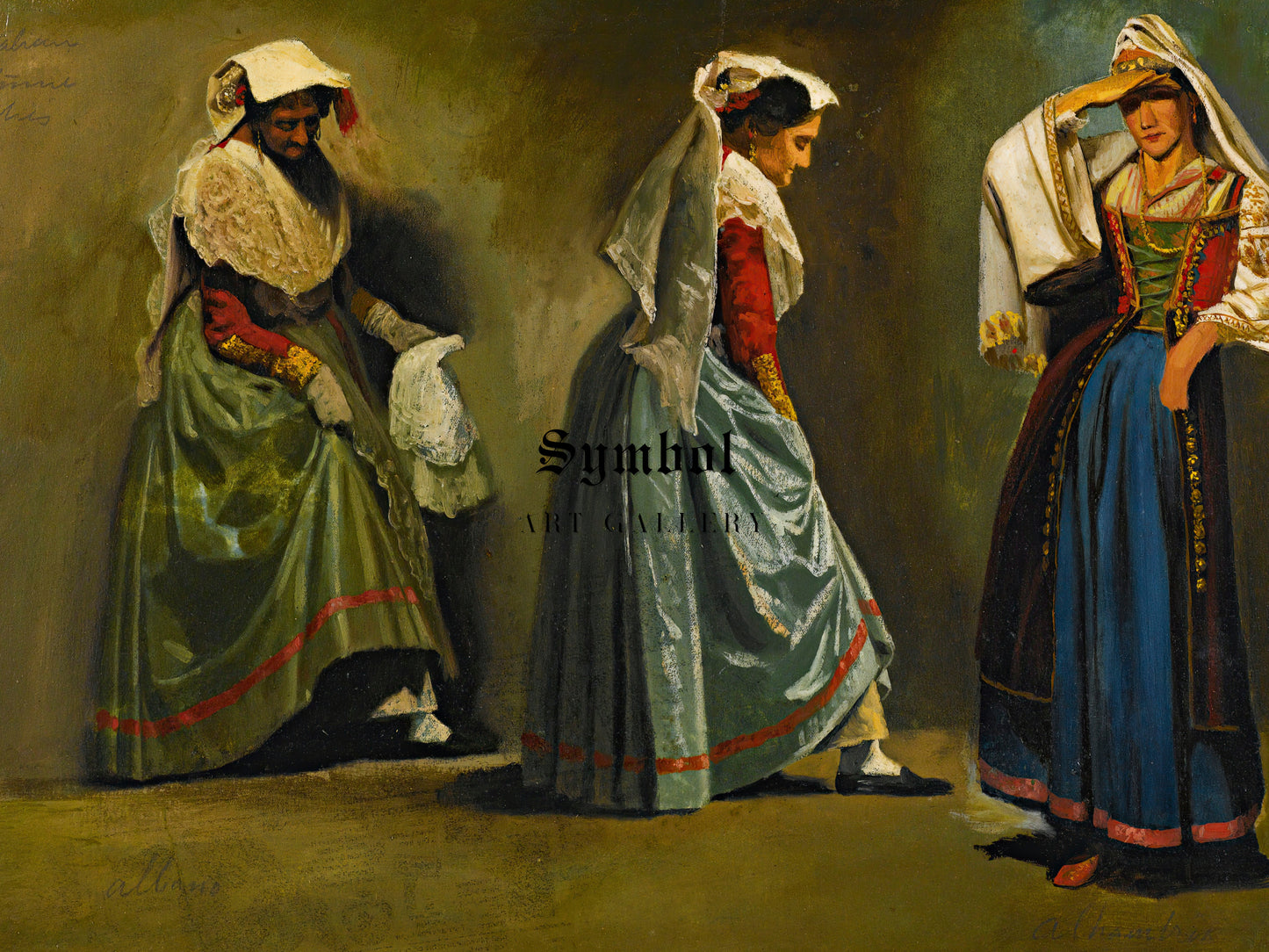 Italian Costume Studies by Albert Bierstadt, Wall Art Print, Fine Art Reproduction, Museum Quality Decor, Poster