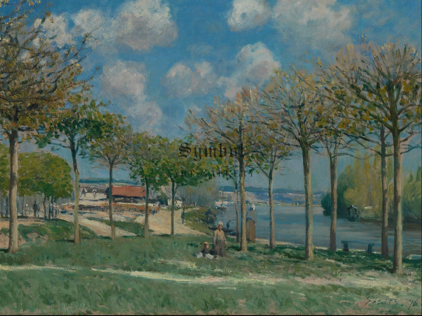 The Seine at Bougival by Alfred Sisley 1876, Wall Art Print, Fine Art Reproduction, Museum Quality Decor, Poster