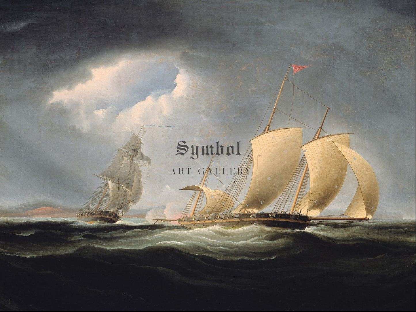 Capture of the Tripoli by the Enterprise by Thomas Birch 1806, Wall Art Print, Fine Art Reproduction, Museum Quality Decor, Poster