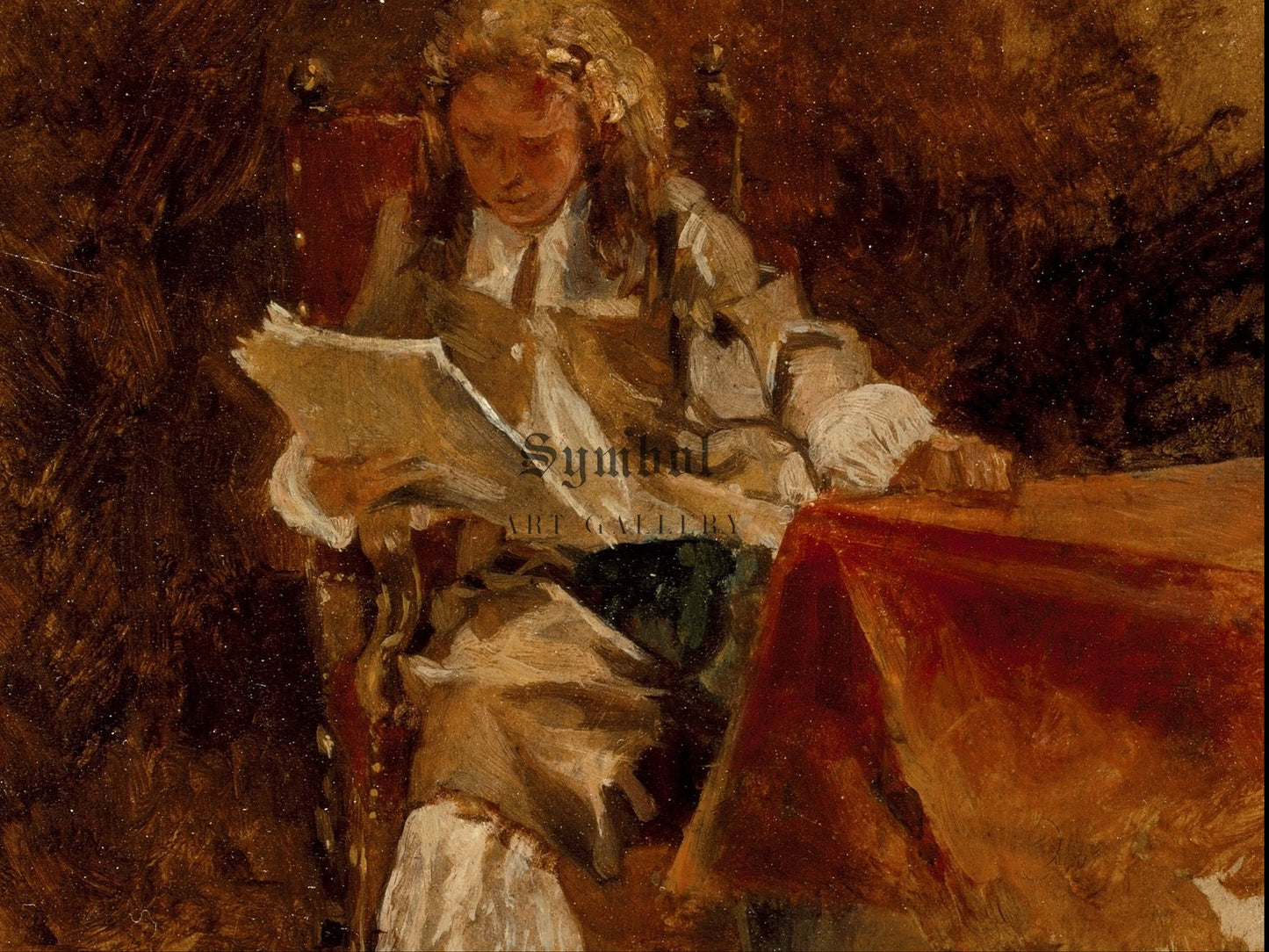 Study of a Seated Cavalier Reading by Ernest Meissonier 1870, Wall Art Print, Fine Art Reproduction, Museum Quality Decor, Poster
