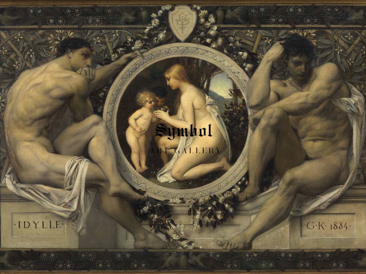 Idyll by Gustav Klimt 1884, Wall Art Print, Fine Art Reproduction, Museum Quality Decor, Poster