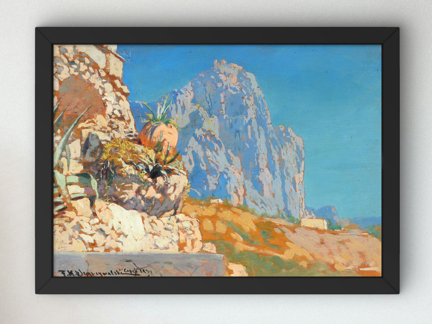 Marina Piccola in Capri by Feliks Michał Wygrzywalski 1931, Wall Art Print, Fine Art Reproduction, Museum Quality Decor, Poster