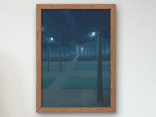Nocturne in the Parc Royal, Brussels by William Degouve de Nuncques 1897, Wall Art Print, Fine Art Reproduction, Museum Quality Decor
