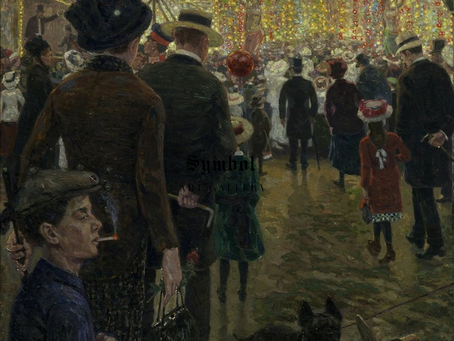 Berliner Rummelplatz by Hans Baluschek 1914, Wall Art Print, Fine Art Reproduction, Museum Quality Decor, Poster