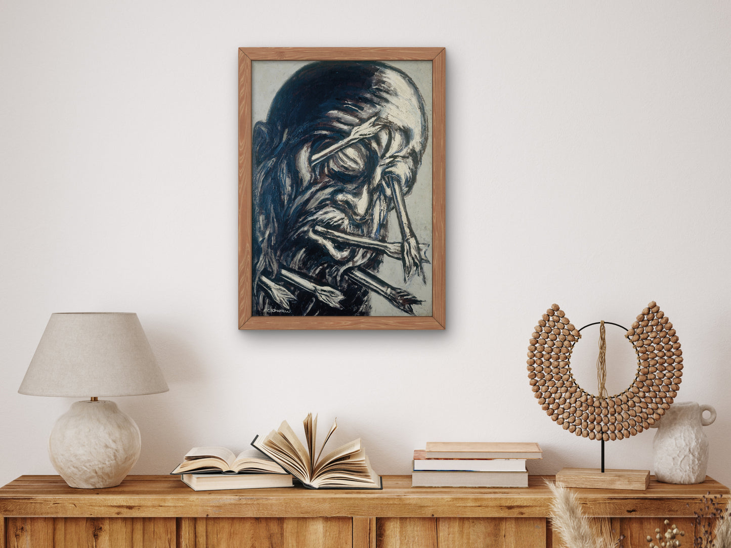 Head Pierced with Arrows by José Clemente Orozco 1947, Wall Art Print, Fine Art Reproduction, Museum Quality Decor, Poster