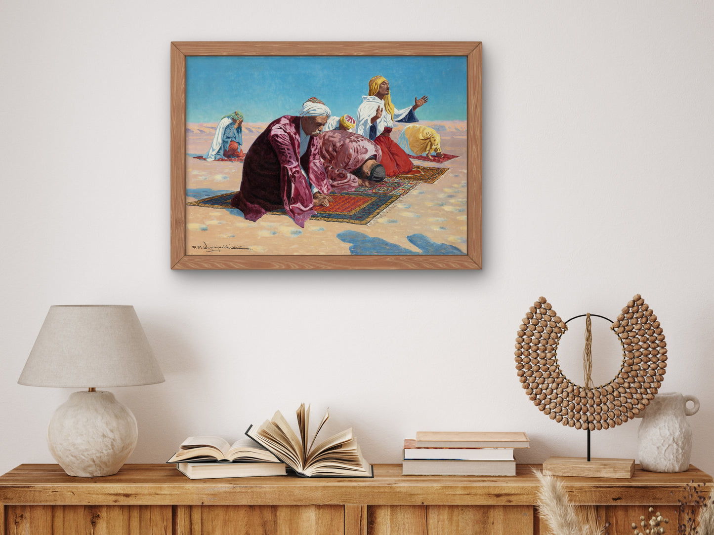 Praying in the Desert by Feliks Michał Wygrzywalski, Wall Art Print, Fine Art Reproduction, Museum Quality Decor, Poster