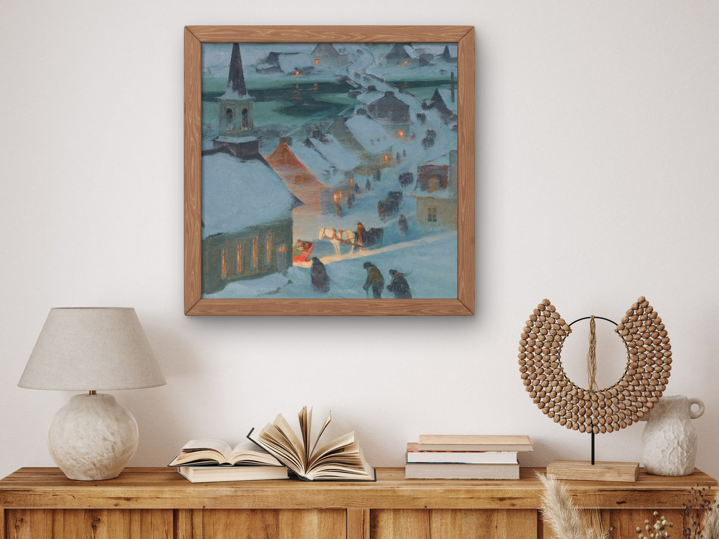 Christmas Mass by Clarence Gagnon 1928, Wall Art Print, Fine Art Reproduction, Museum Quality Decor, Poster
