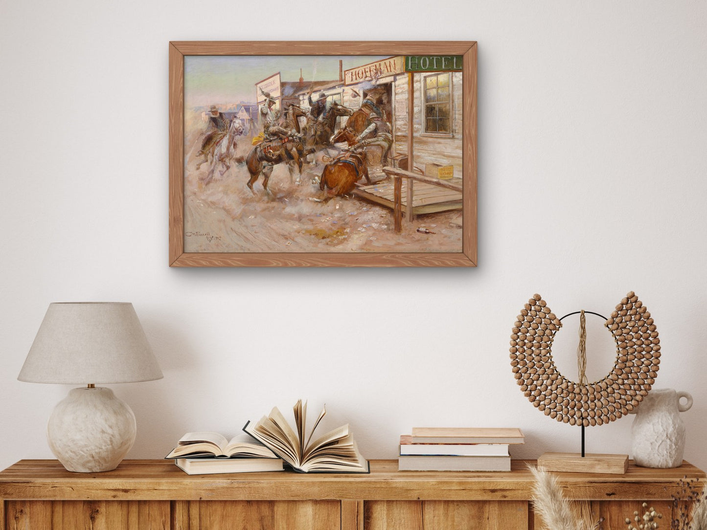 In Without Knocking by Charles Marion Russell 1909, Wall Art Print, Fine Art Reproduction, Museum Quality Decor, Poster