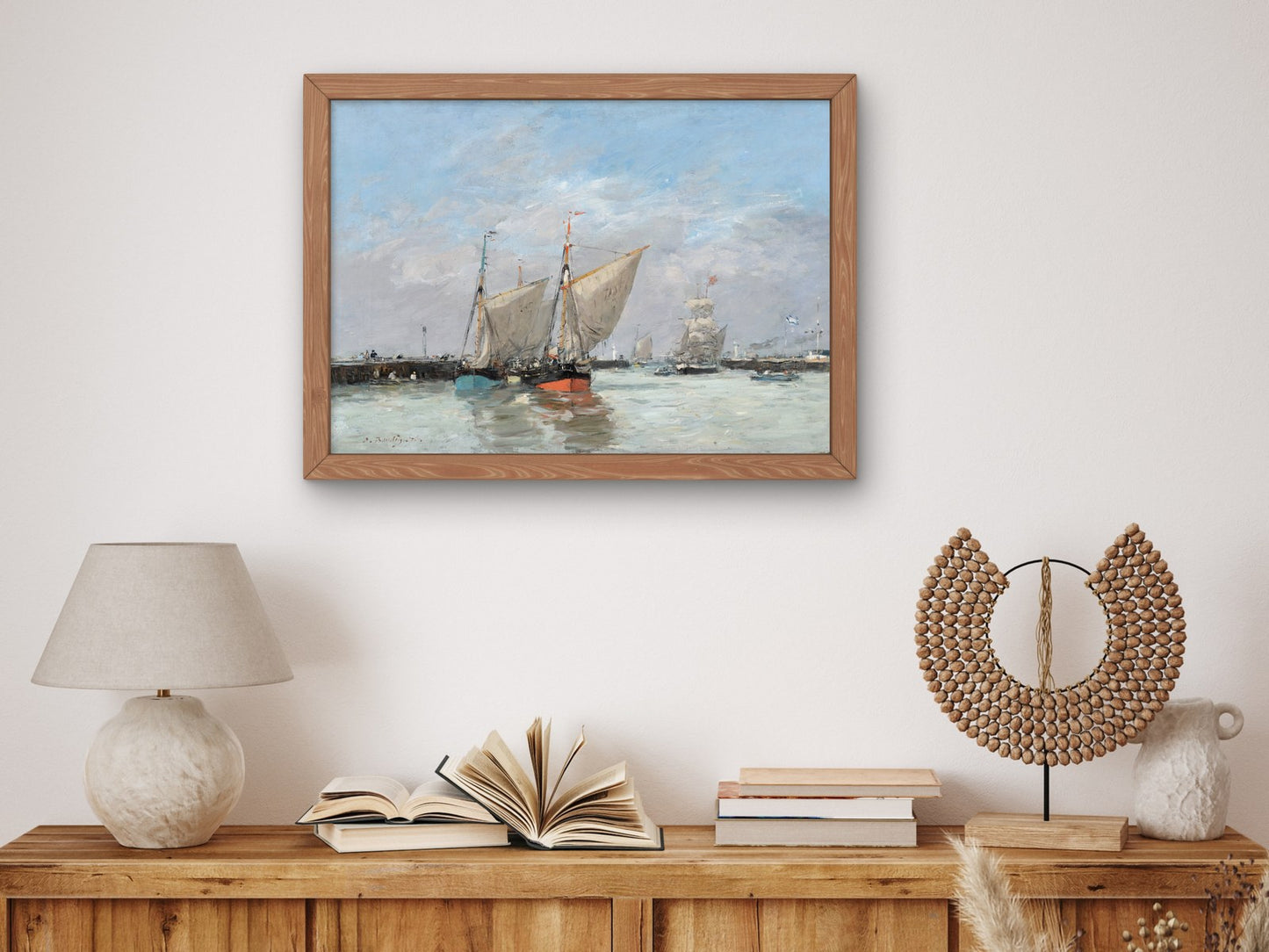 The Jetties High Tide Trouville by Eugène Boudin 1876, Wall Art Print, Fine Art Reproduction, Museum Quality Decor, Poster