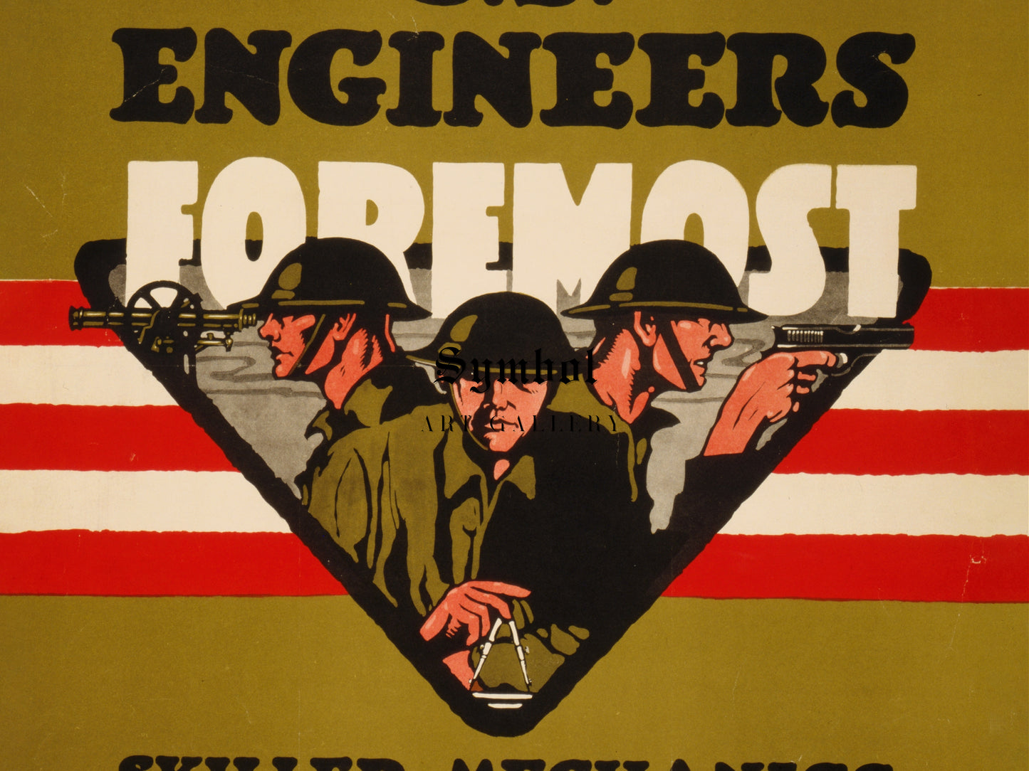 U.S. Engineers, Foremost Skilled Mechanics, Technical Specialists by Charles Buckles Falls 1917, Wall Art Print, Fine Art Reproduction