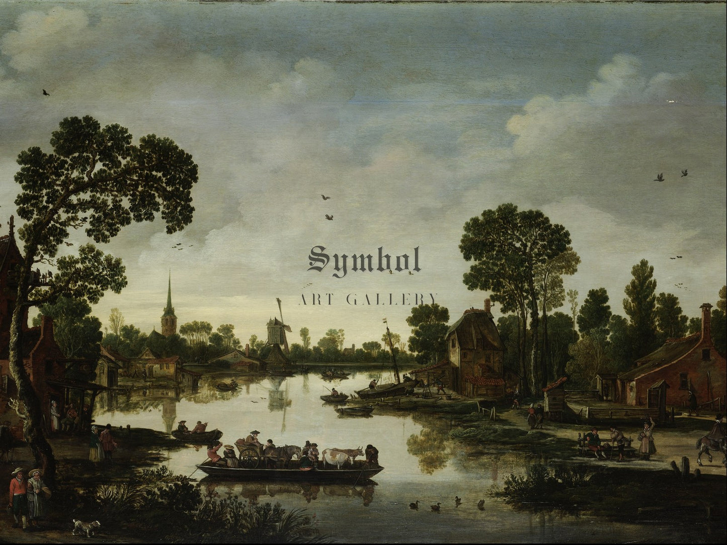 The Cattle Ferry by Esaias van de Velde 1622, Wall Art Print, Fine Art Reproduction, Museum Quality Decor, Poster